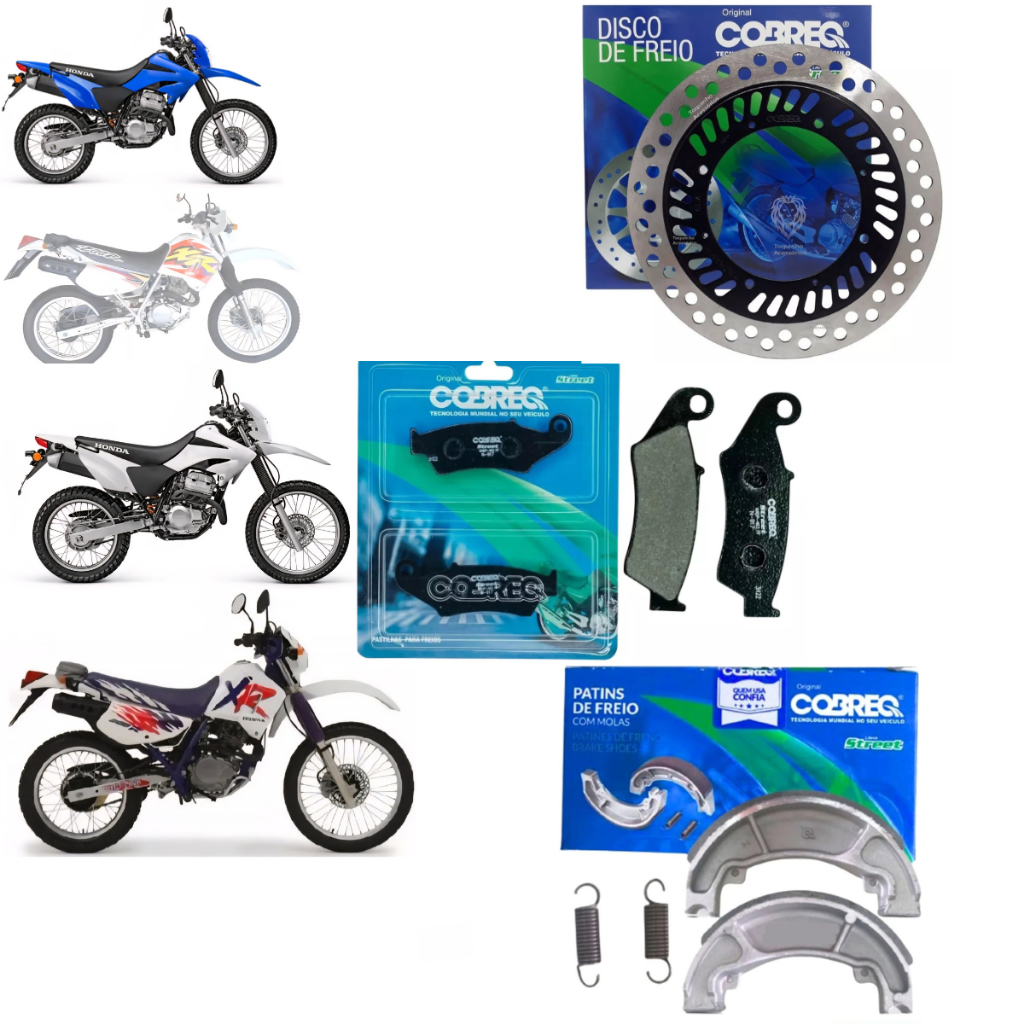 Kit Disco Freio Dianteiro + Pastilha + Lona Patim XR 250 TORNADO 2001 até 2009 - XR 200 1995 a 2003