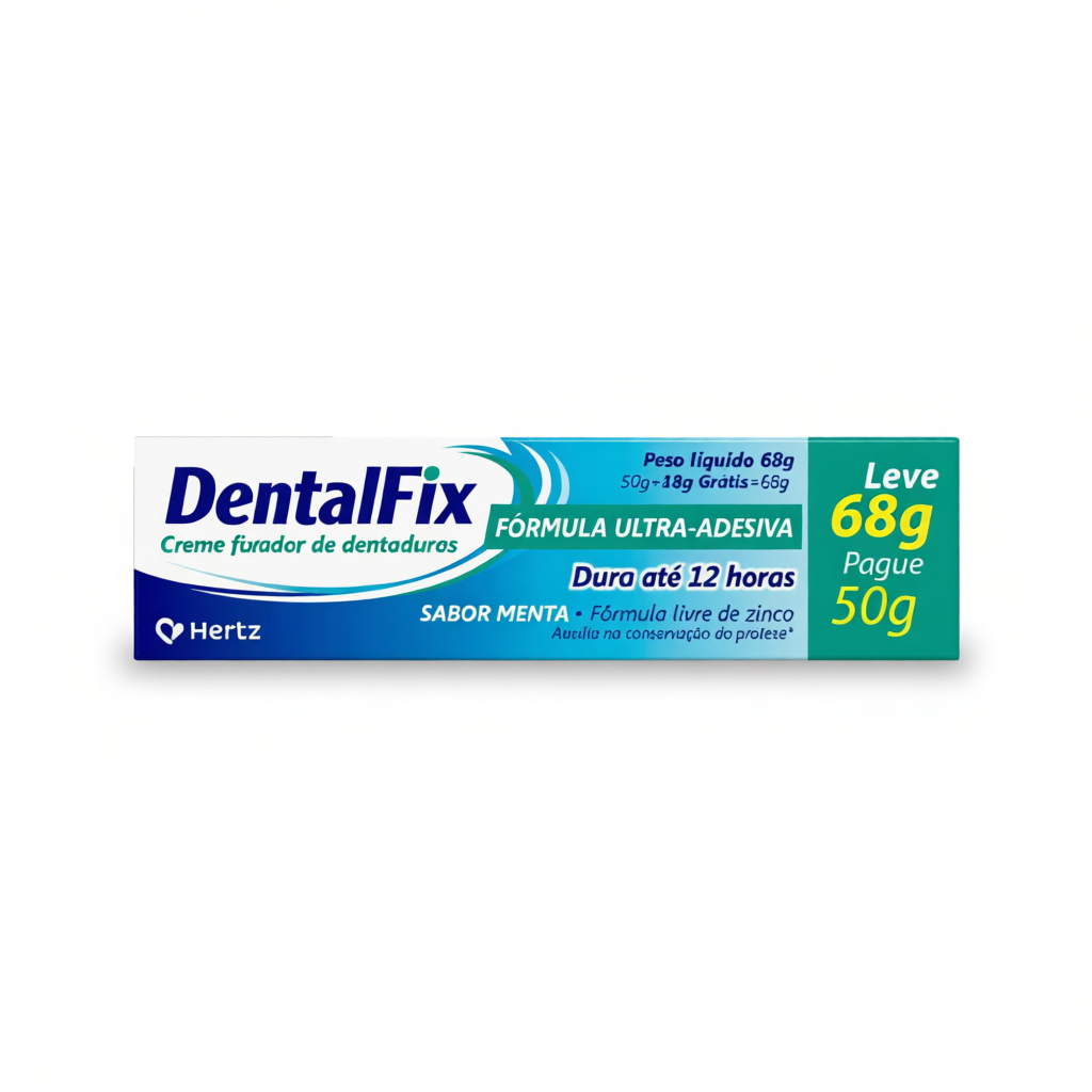 Dentalfix Creme Fixador De Dentaduras Sabor Menta 68g