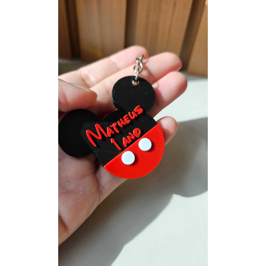 Chaveiro Personalizado Tema Mickey Mouse Lembrancinha Aniversário Infantil Festa