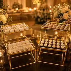 KIT 4 DOCEIRAS CUBO PARA DECORAÇAO DE FESTA E CASAMENTO
