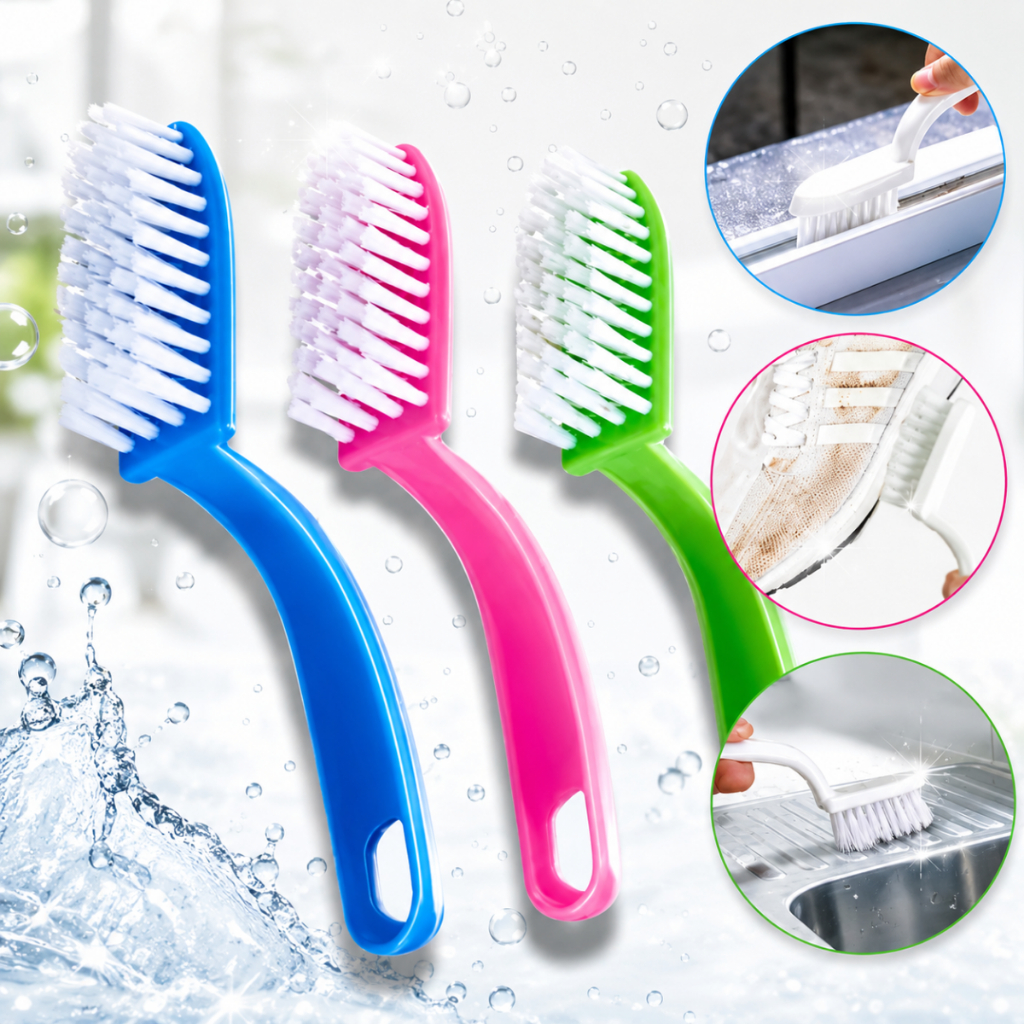 Kit 3 Escovas Multiuso de Limpeza Geral Limpa Tenis Roupas Para Casa Banheiro Sapato Cozinha
