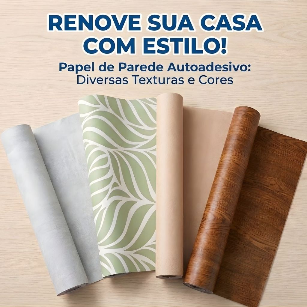 Papel de Parede para Sala Quarto Decoração Auto Colante Adesivo Cimento Queimado Marmore Tijolo Madeira Ripado