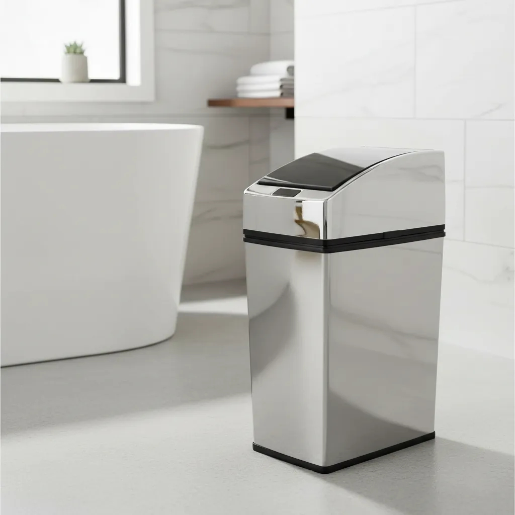 Lixeira Automática Inox Polido 3L com Sensor de Presença Quadrada Kazalinda