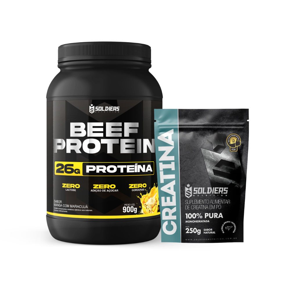 Kit: Beef Protein Suplemento Alimentar em Pó + Creatina Monohidradata 250g - So