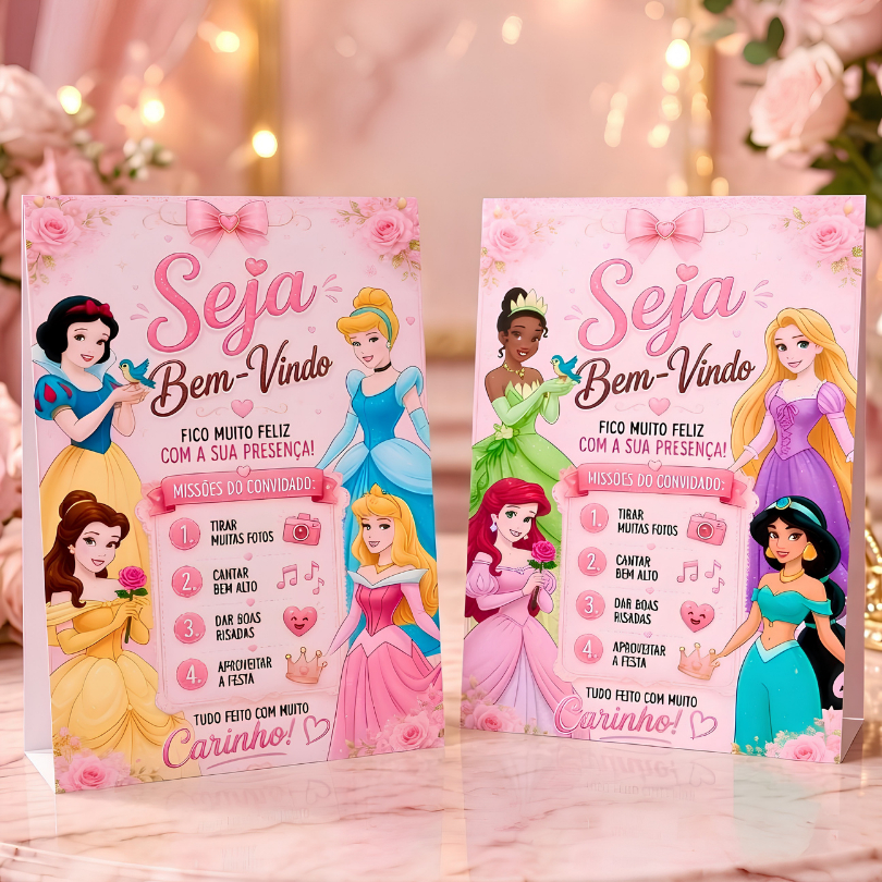 Princesas Disney Plaquinha de Mesa | Centro de Mesa | Plaquinha de Agradecimento | Lembrancinha Personalizados Festa