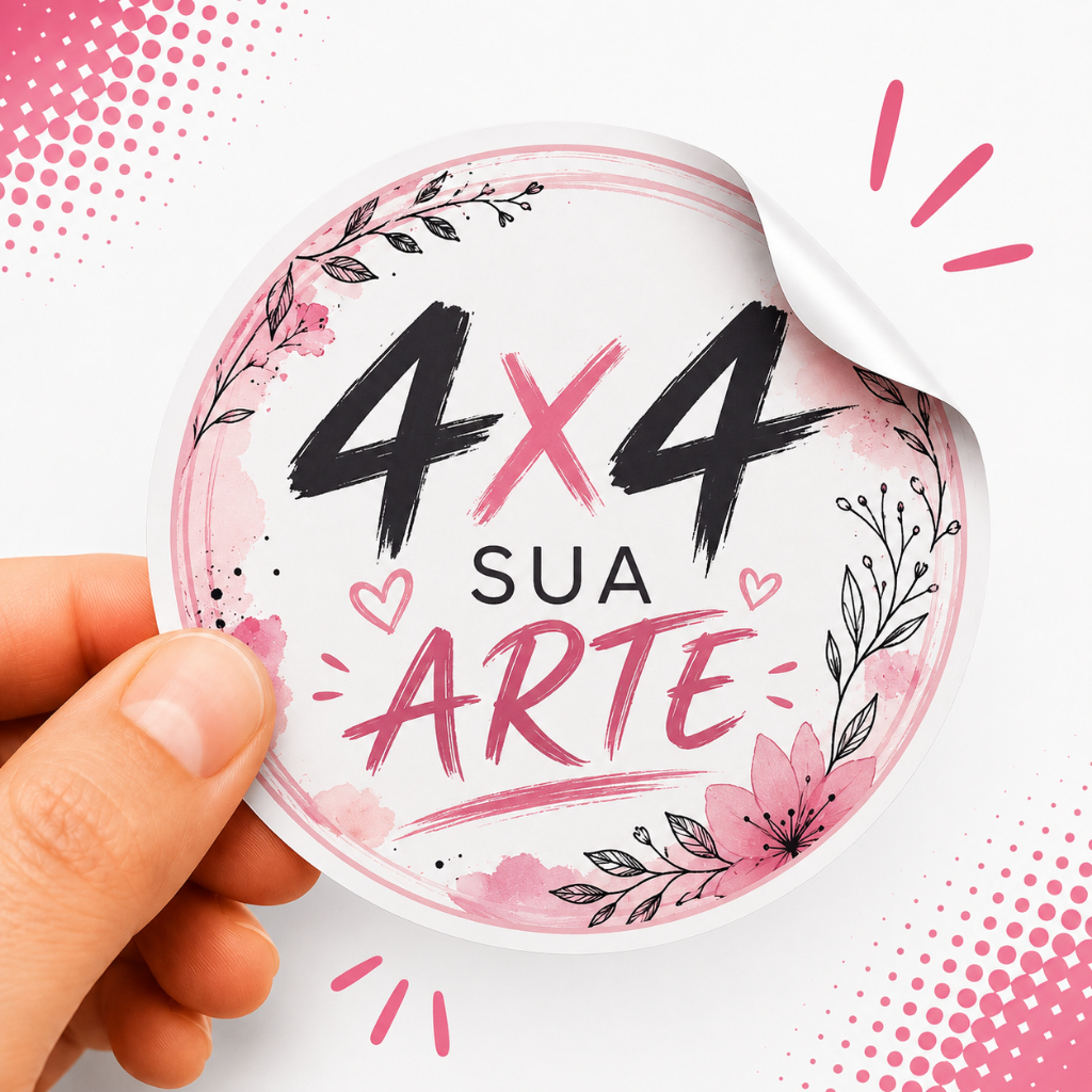 Adesivos Personalizados 4x4cm com Sua Arte | Etiqueta para Doces, Lembrancinhas e Embalagens, festas