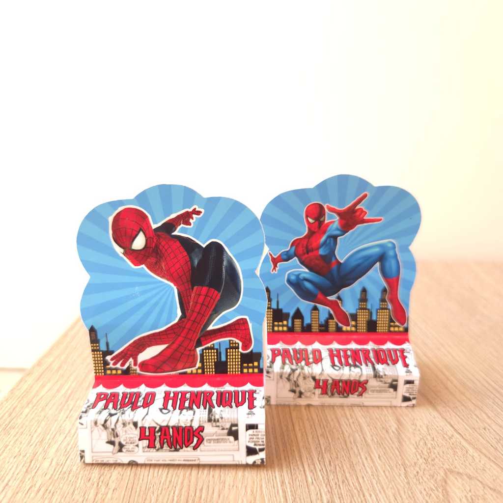 Porta Bis Duplo Homem Aranha | Lembrancinha de Festa Homem Aranha | Pegue e Monte (Fazemos qualquer tema)