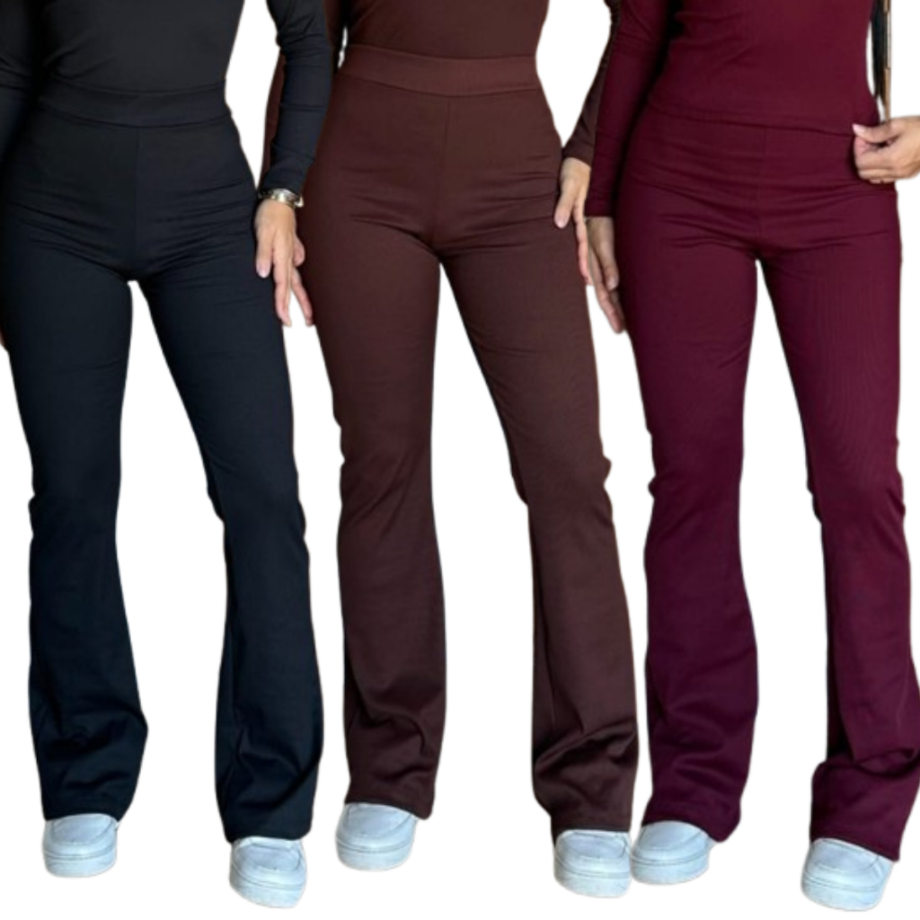 CALÇA feminina ESTILO Legging Flare Fitness Academia Yoga casual veste 36 ao 42 confortavel Modeladora Veste Bem inverno