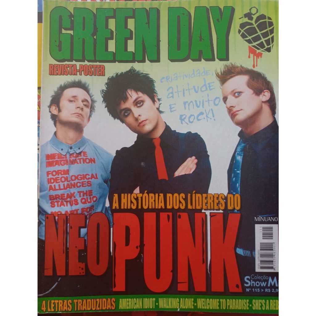 Pôster e revista bandas de rock Green Day Slipknot System of a Down U2 Guns n' Roses Detonautas