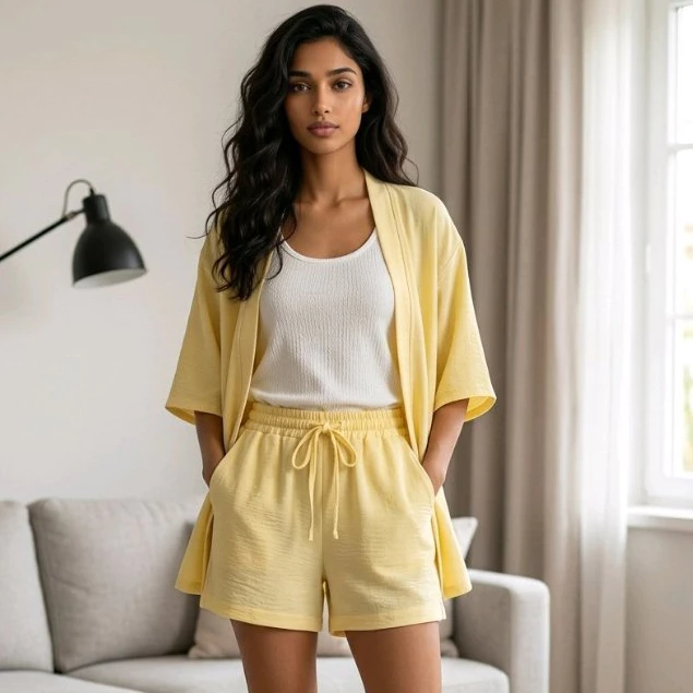 Conjunto KIMONO  FEMININO 2 Peças  + Short Feito em Tecido Duna. — imagem 1