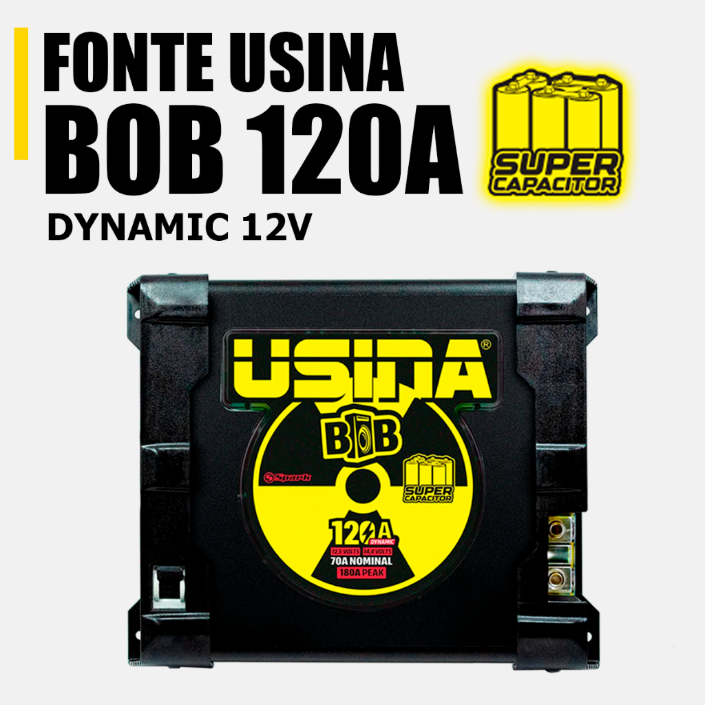 Fonte e Carregador Usina Bob Dynamic Bivolt Automática para Som Automotivo e Caixa Bob de 120A ou 200A Super Capacitor · foto 2