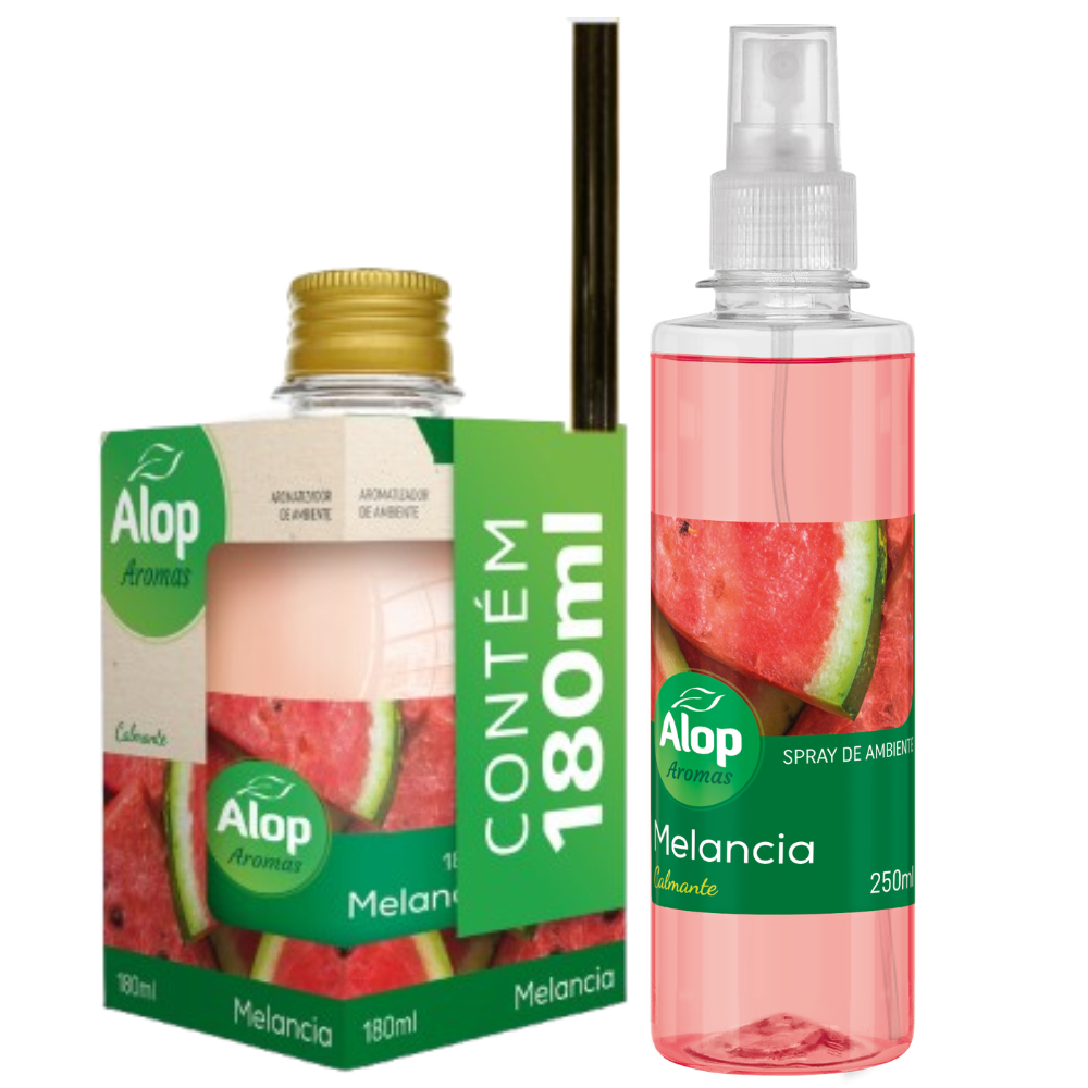 KIT MELANCIA Difusor 180ml Com Varetas + Spray 250ml