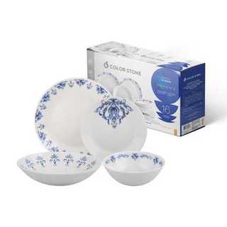 Aparelho de Jantar 16 Peças Provence Azul para 4 Pessoas com Pratos e Bowls Mesa Posta Elegante