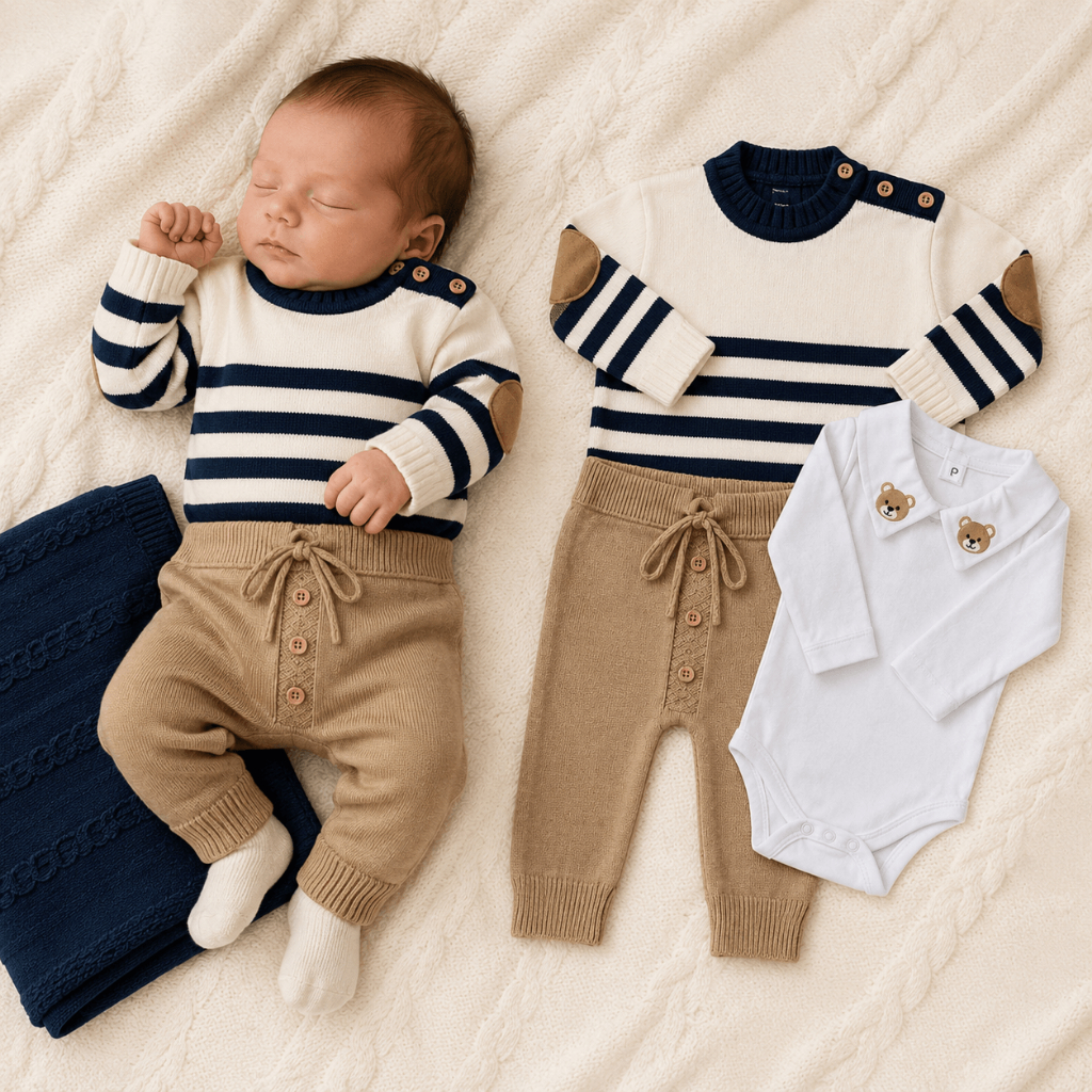 Conjunto Saída Maternidade Bebê Recém Nascido Casaquinho Manta Vestido Body Jardineira Calça
