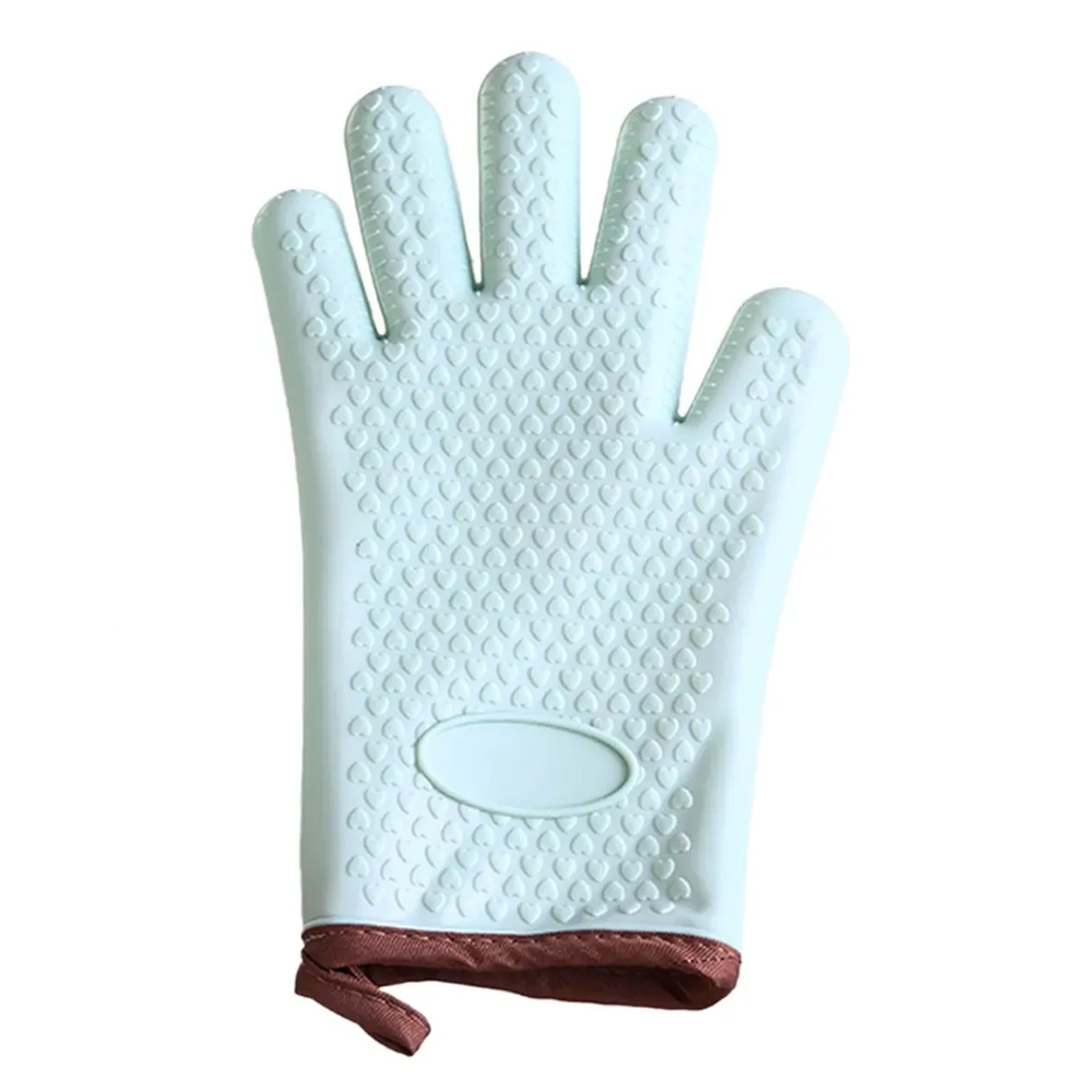 Luva de Cozinha Silicone Espessada Resistente a Queimaduras Multifuncional para Forno, 1 Peça (Verde Menta)
