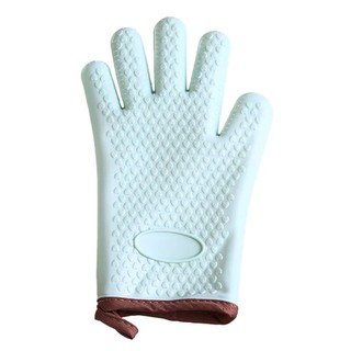 Luva de Cozinha Silicone Espessada Resistente a Queimaduras Multifuncional para Forno, 1 Peça (Verde Menta)