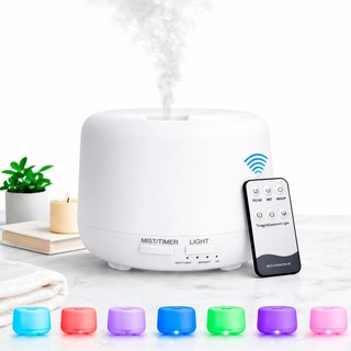 Umidificador Difusor de Ar Ultrassônico 500ml Com Controle Remoto LED 7 Cores para Aromaterapia e Ambientes Onistek