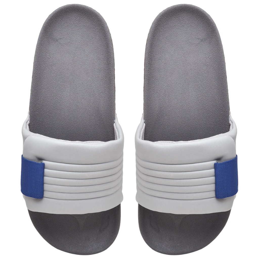 Chinelo Slide De Velcro Com Regulagem Unissex Oferta Exclusiva Ajustável Cinza — imagem 2 de 2