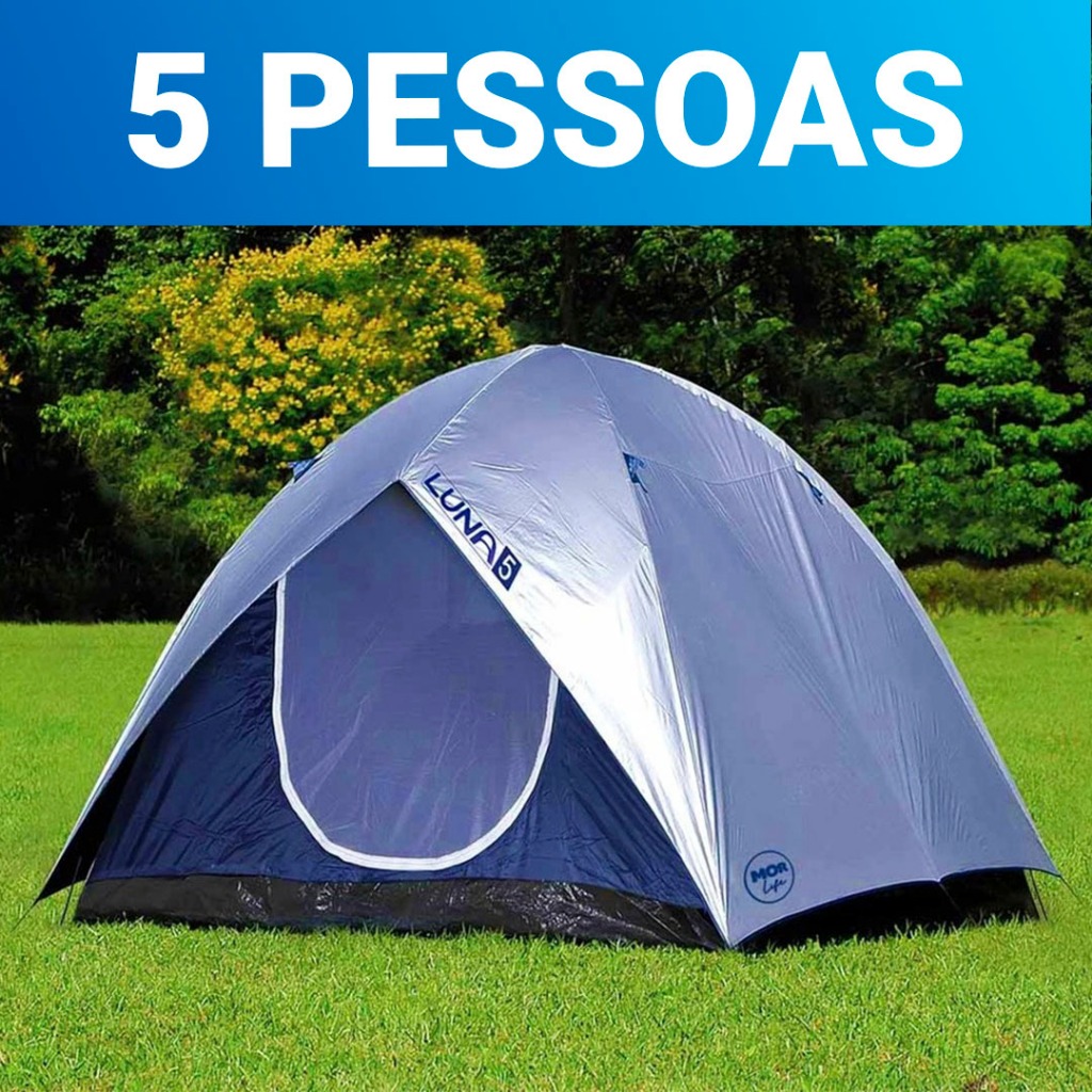 Barraca De Camping MOR 5 Pessoas Luna Impermeável C/ Bolsa Acampamento Praia Cam