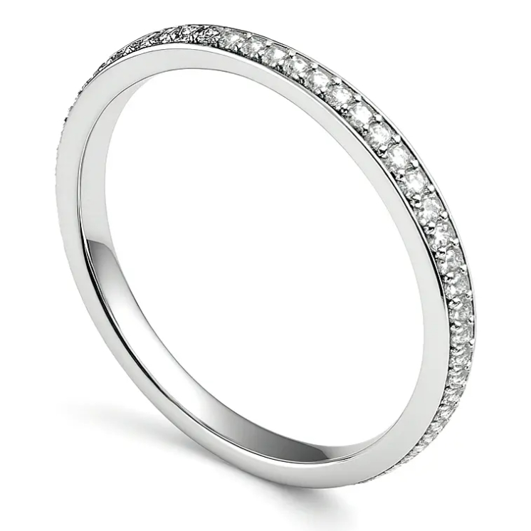 Anel Aço Inox Aparador Zircônias Branca 2,5mm Noivado Solitario Feminino Meia Aliança Delicado