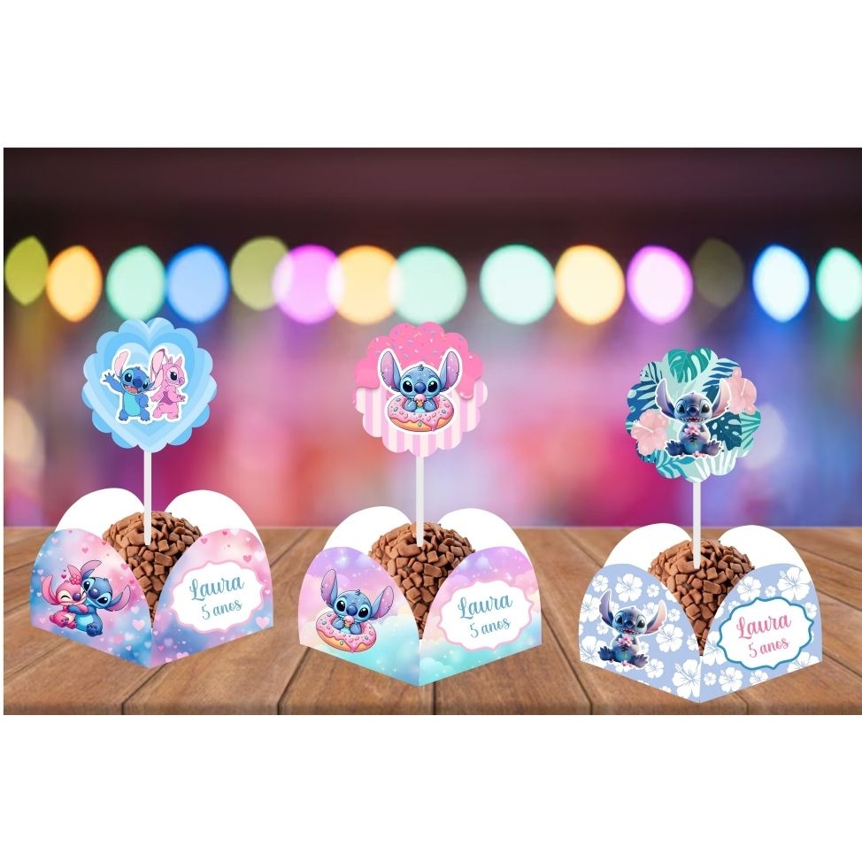Forminha para Docinhos 4 Petálas com Tag Personalizada - FAZEMOS TODOS OS TEMAS