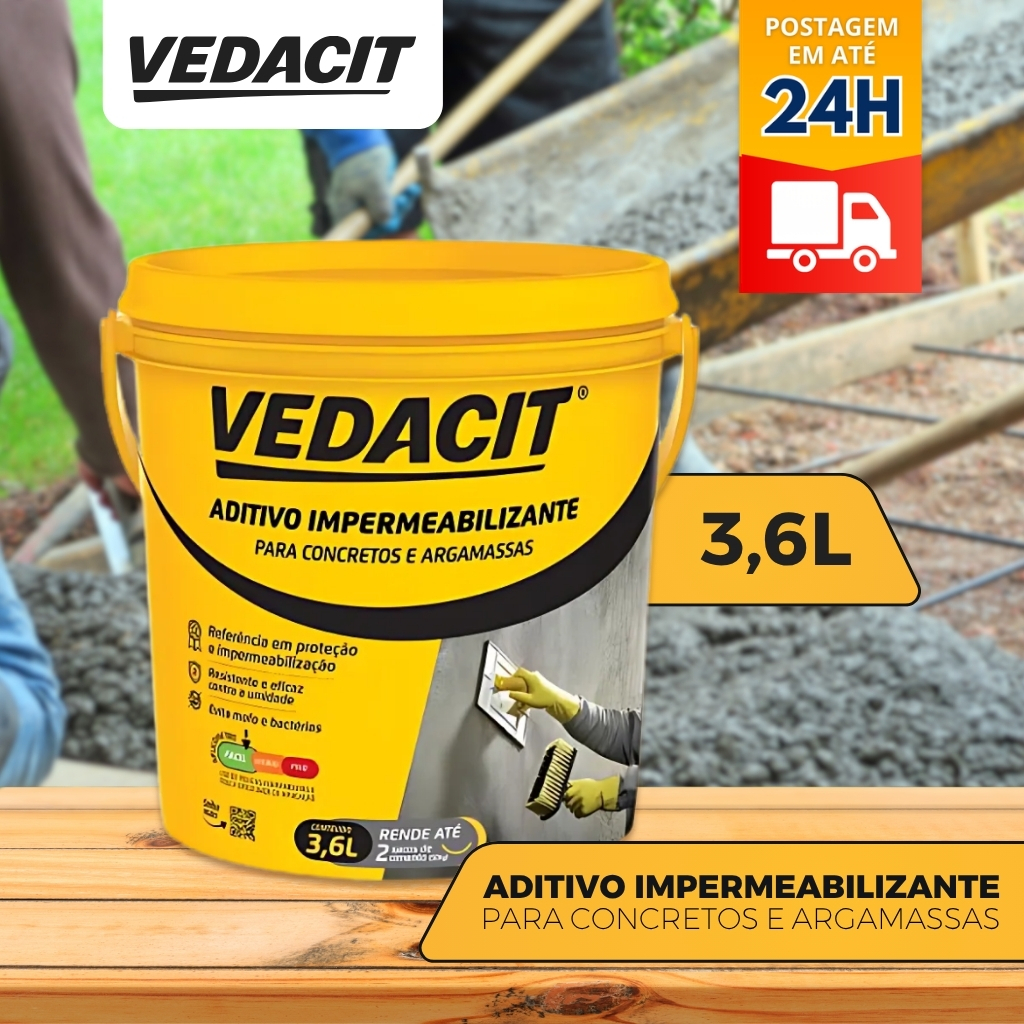 Vedacit Aditivo Para Reboco 3,6L Vedacit