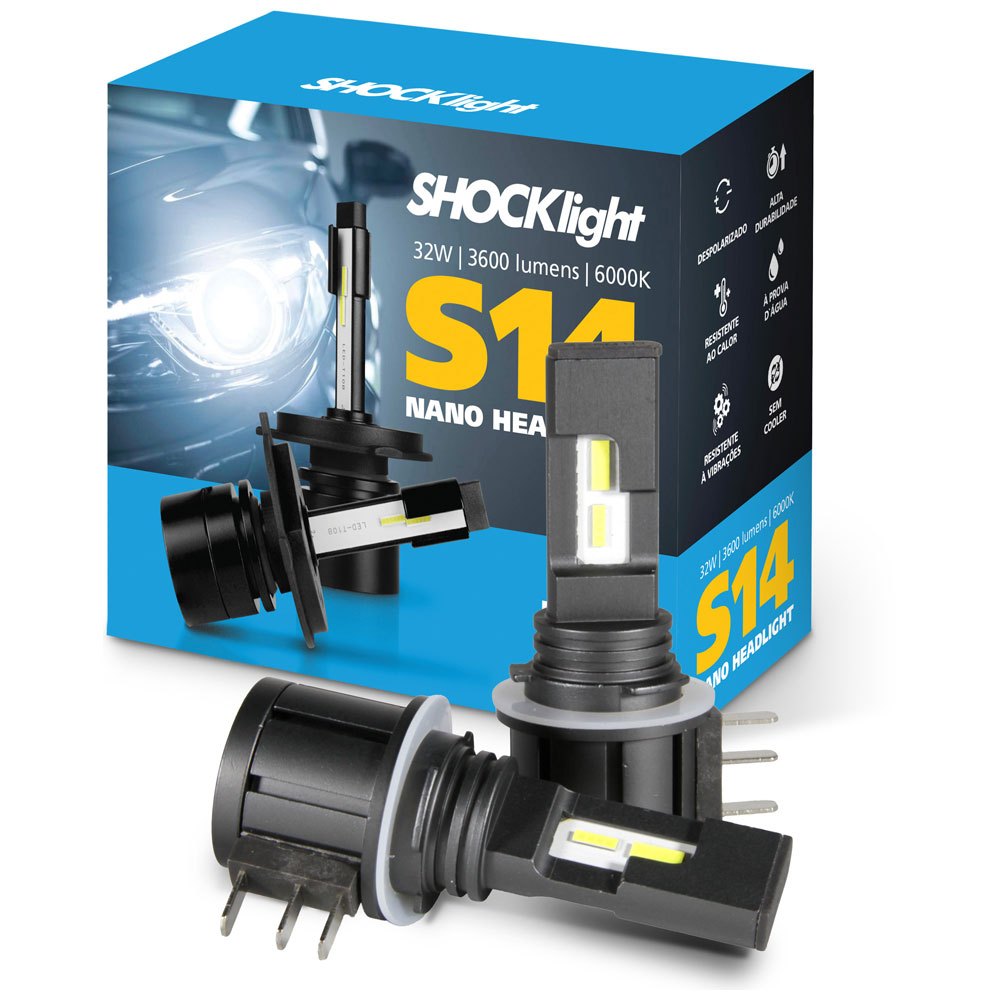 Lâmpada Led Shocklight S14 Nano H15 3600 Lumens 6000k