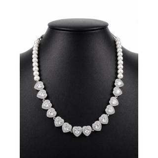 COLAR CHOKER CORAÇÃO PEROLAS ARIANA MODA FEMININA ACESSÓRIOS