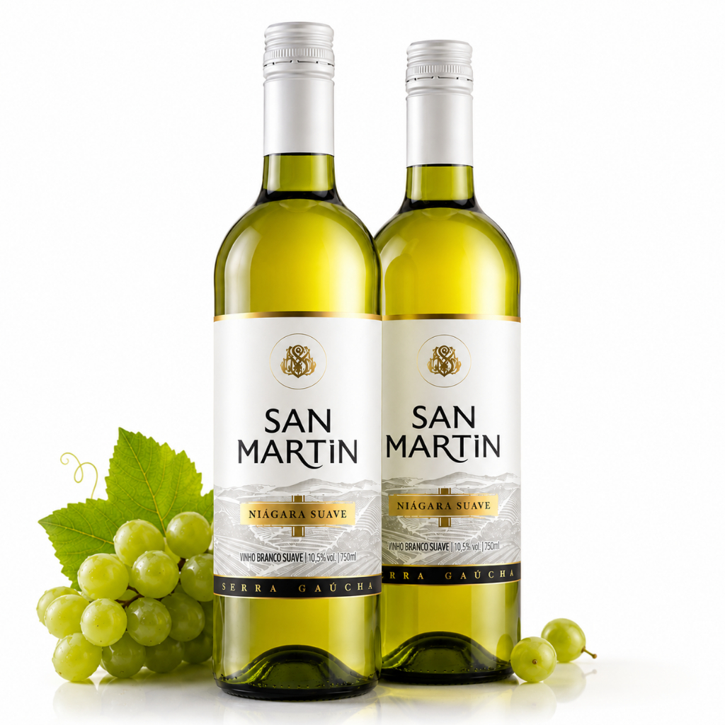 Kit 2 Unidades Vinho Branco San Martin Niagara Suave 750ml