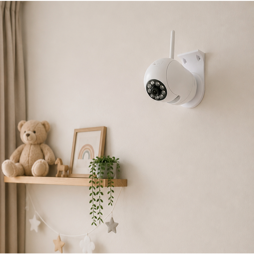 Suporte De Parede Para Babá Eletrônica Redonda Câmera Monitor Infantil