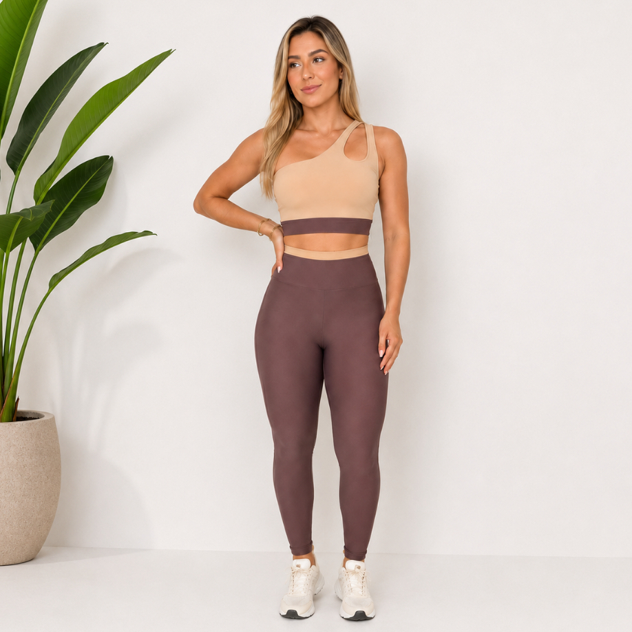Conjunto Calça Legging e Top Academia Treino Feminino Fitness Roupa Crossfit