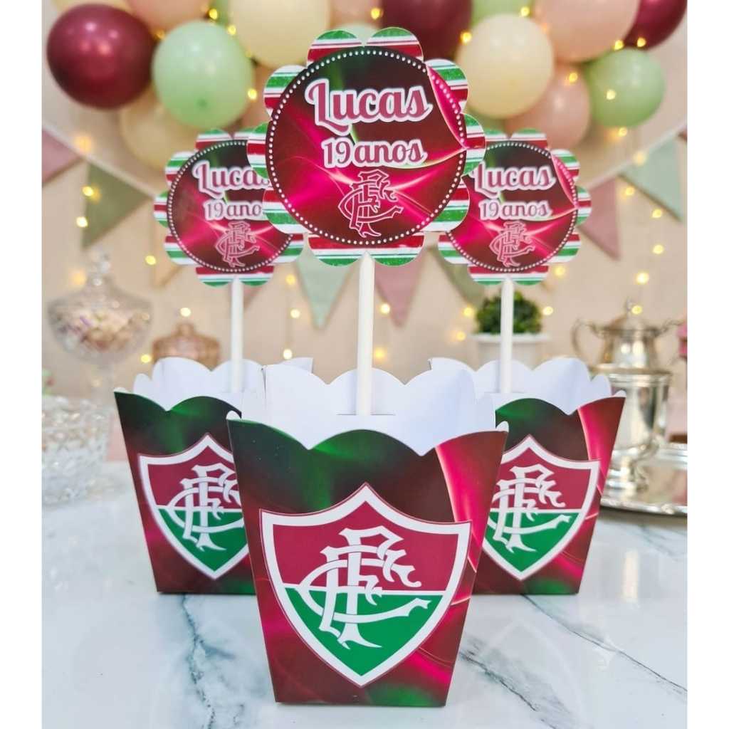 Cachepo - centro de mesa personalizado fluminense futebol  -Lembrancinhas-Pegue e Monte