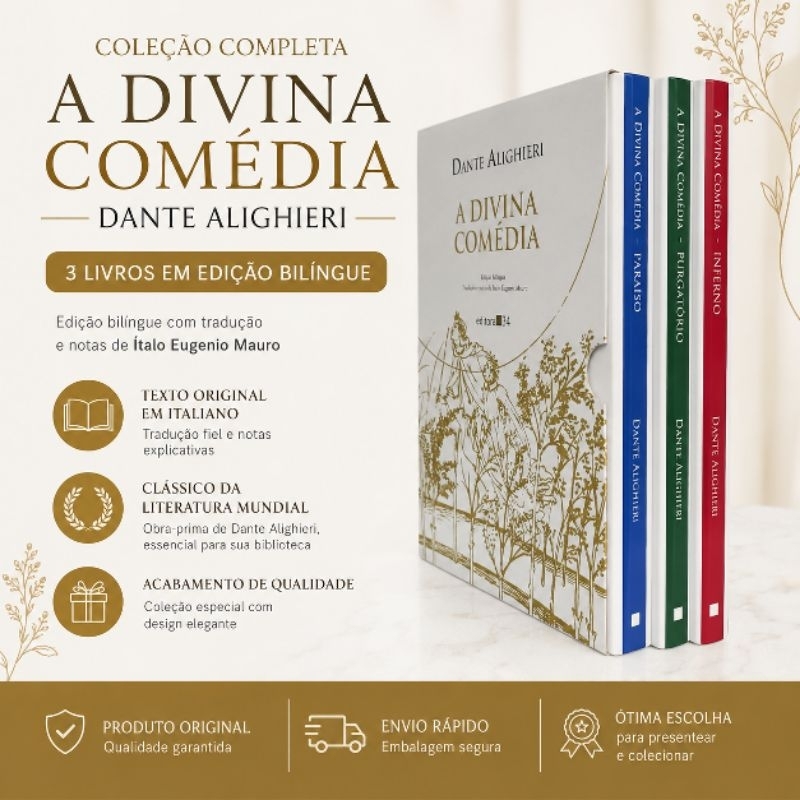 Box Livro A Divina Comédia - Dante Alighieri - Editora 34