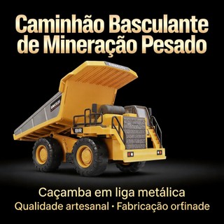 Modelo RC Caminhão Mineração Realista Caçamba Metálica Basculante Veículo Hobby Premium