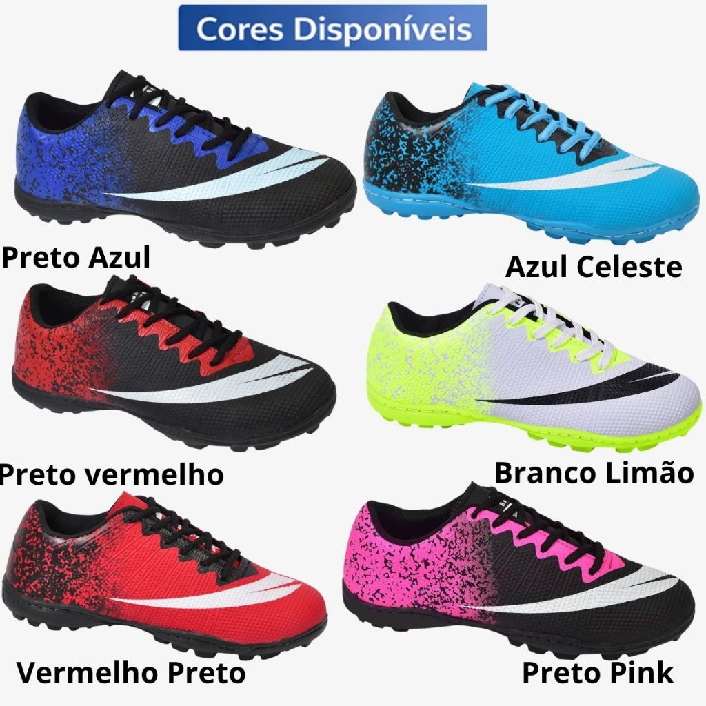 Chuteira SOCIETY Grama Sintetica ADULTO e INFANTIL Colada e Costurada — imagem 2 de 2