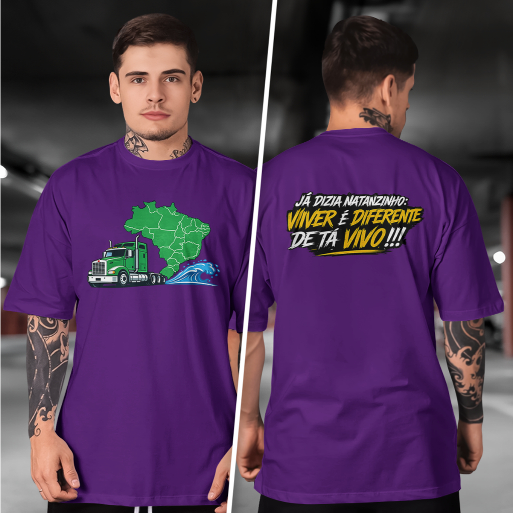 Camiseta Masculina Caminhão Kenworth e mapa do Brasil F-C para o Dia a Dia – Leve, Moderna e Resistente 100% algodão
