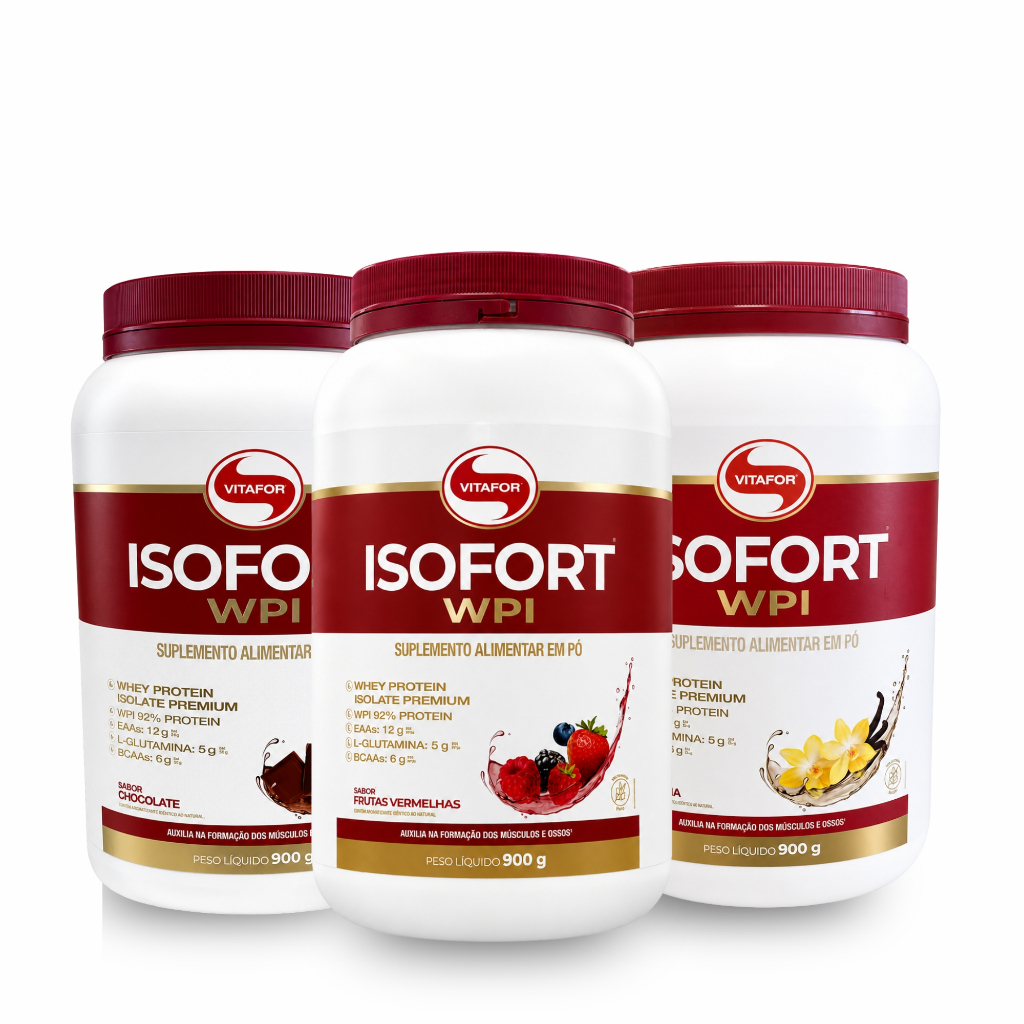 Whey Protein Isolado Isofort Sabores Pote 900g Vitafor