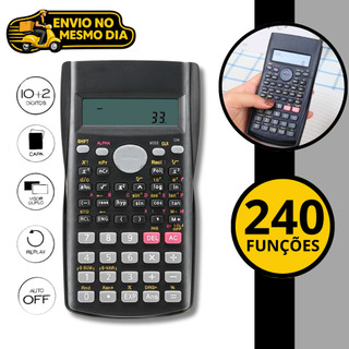 Calculadora 240 Funções Cientifica A Pilha Financeira Matemática Escolar Faculdade Trabalho 2 Linhas Barata