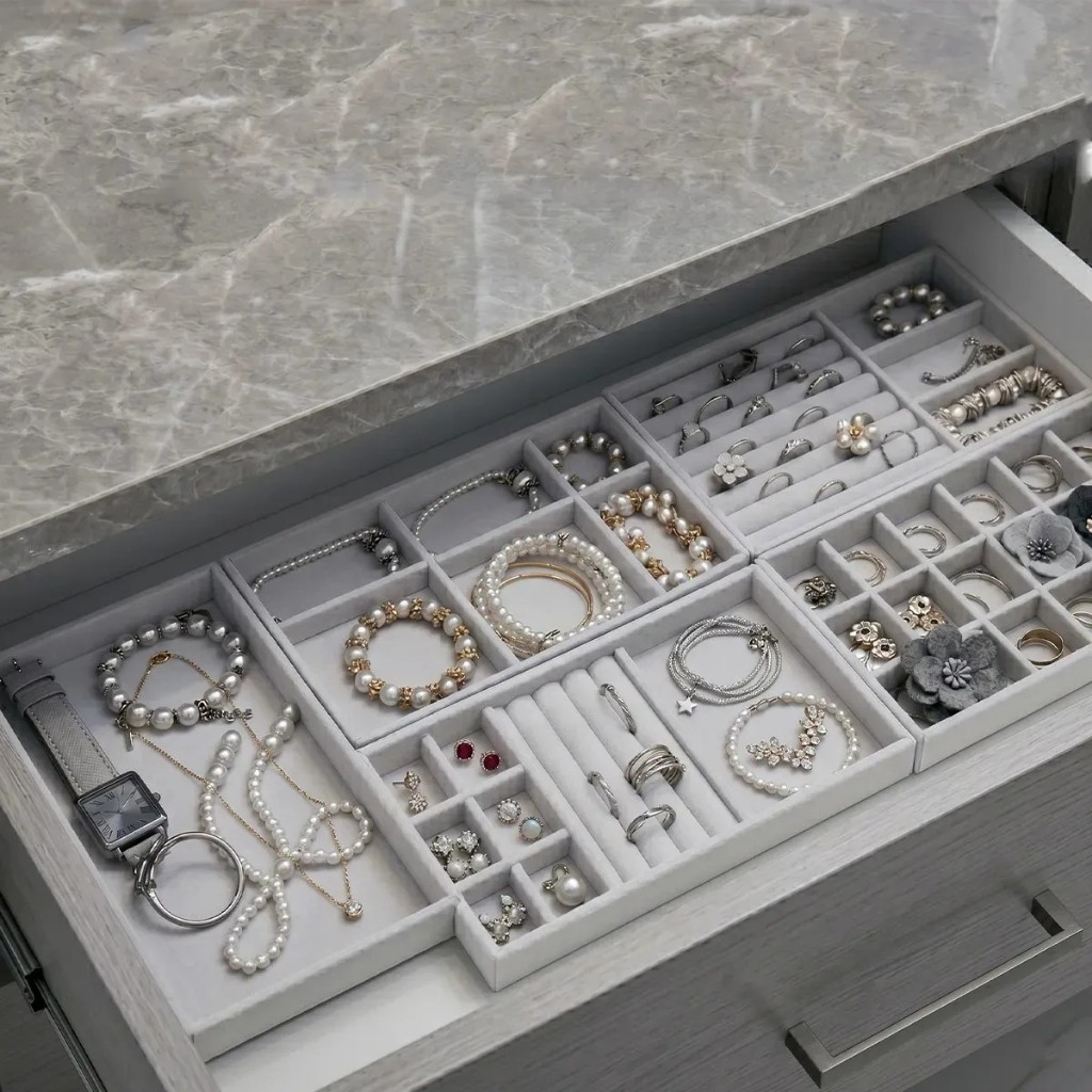 Porta Joias Organizador De Gaveta Closet Veludo
