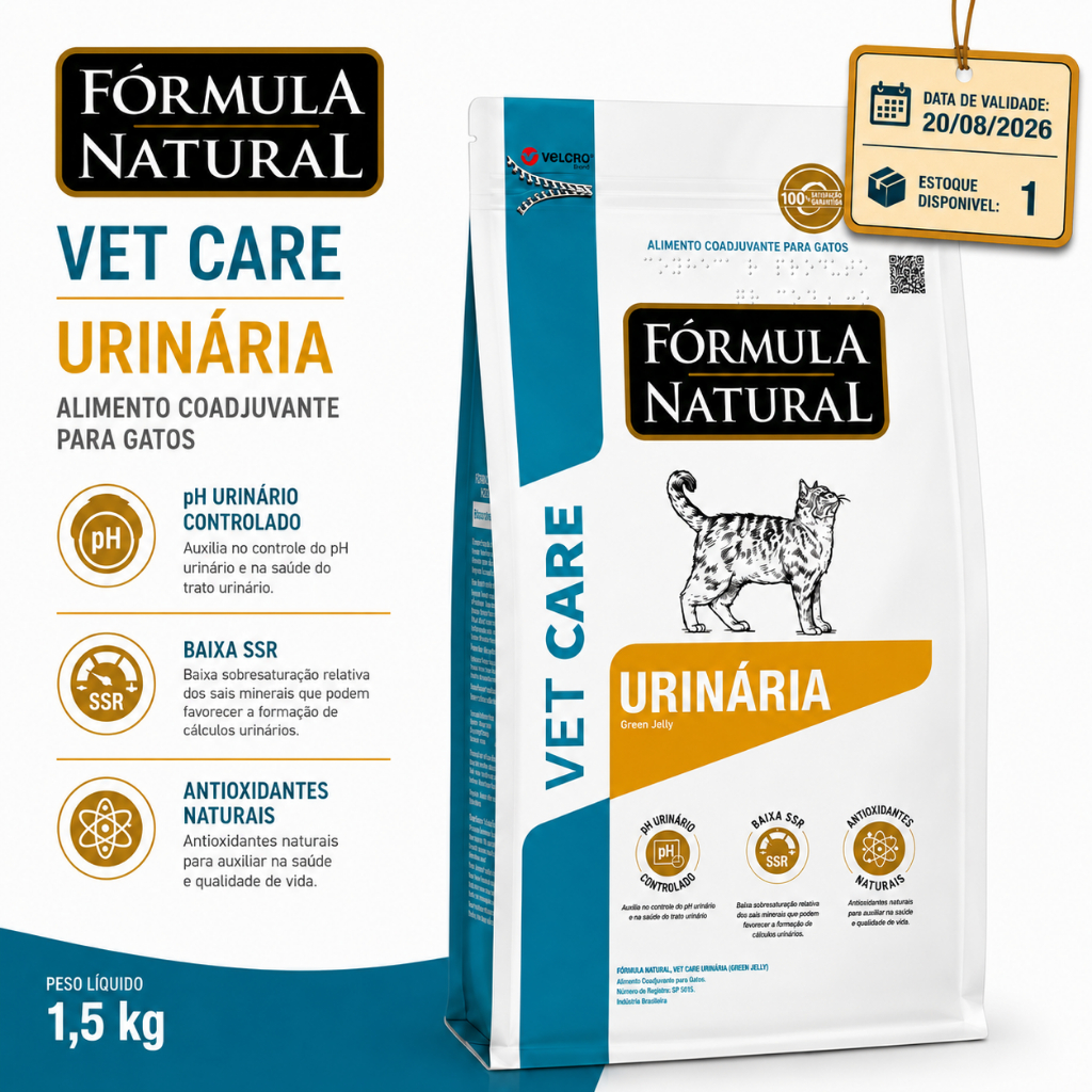 Ração Fórmula Natural Vet Care Urinário para Gatos 1,5 kg
