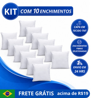 Kit ate 10 Enchimento Refil Almofada Decorativa 45x45 Espuma D22 Premium Alta Maciez