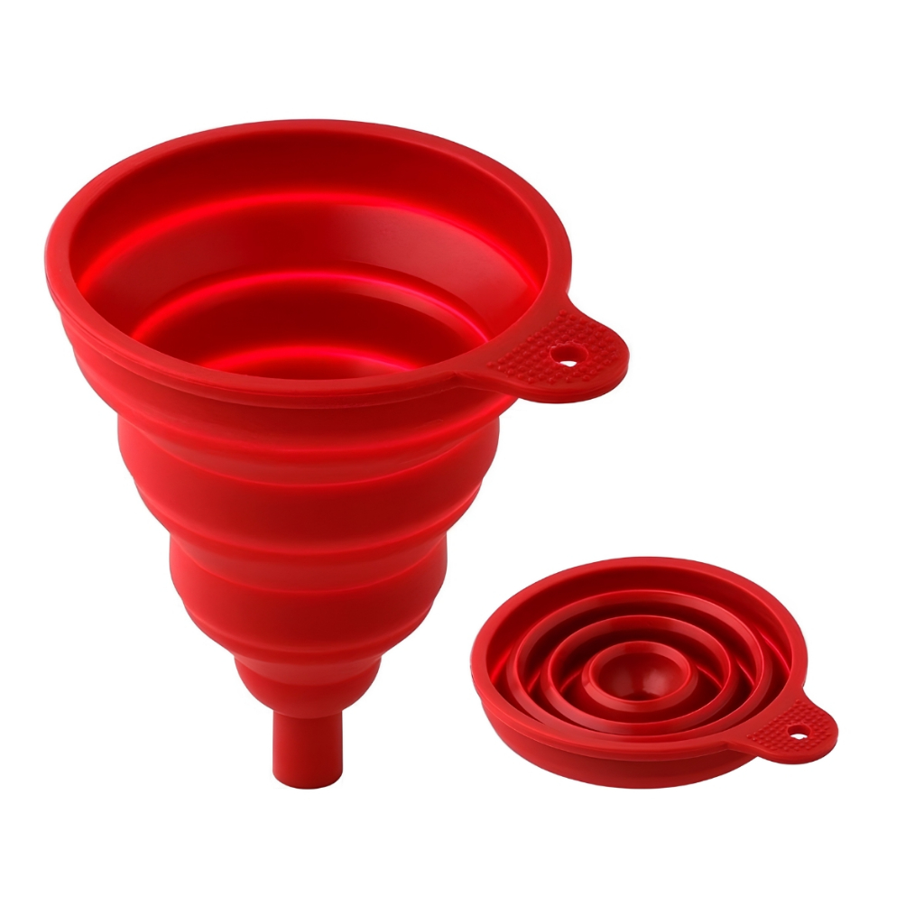Funil de Silicone Retrátil Vermelho JFZ