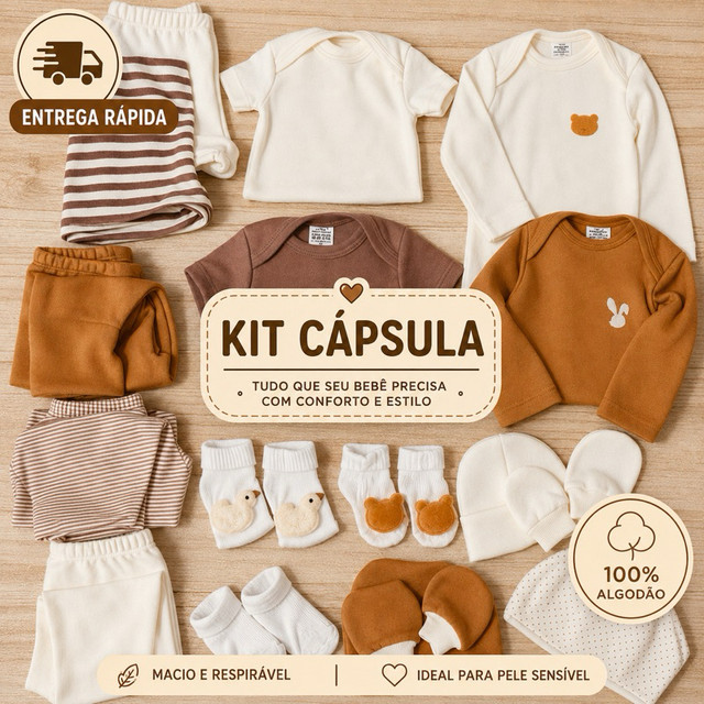 Kit Minimalista Boho 18 peças Cápsula Roupa De Bebê Pronto Para Maternidade Enxoxal Menino Menina Recém Nascido