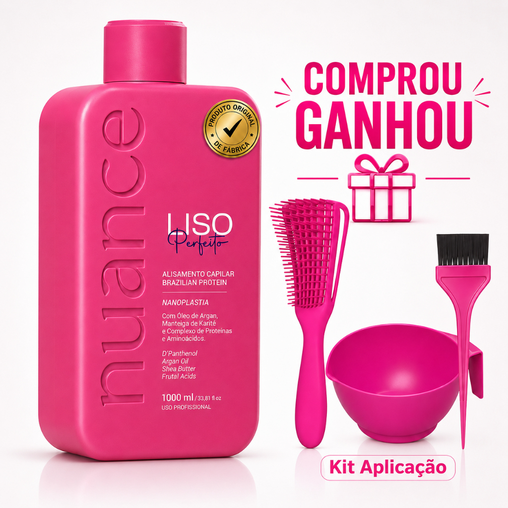 Liso Perfeito Nuance 1 Litro Sem Formol + Kit Aplicação