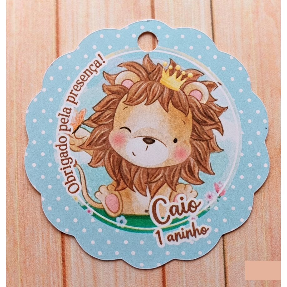Tag Personalizada Agradecimento Lembrancinha Aniversário  Maternidade Festa Chá Leão Leãozinho Safari  -  ENVIO RAPIDO