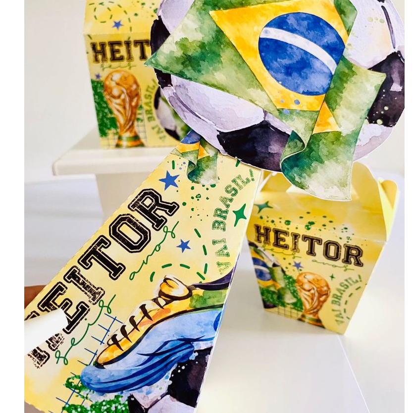 KIT FESTA COPA FUTEBOL CAIXINHAS PERSONALIZADAS LEMBRANCINHA DE FESTA