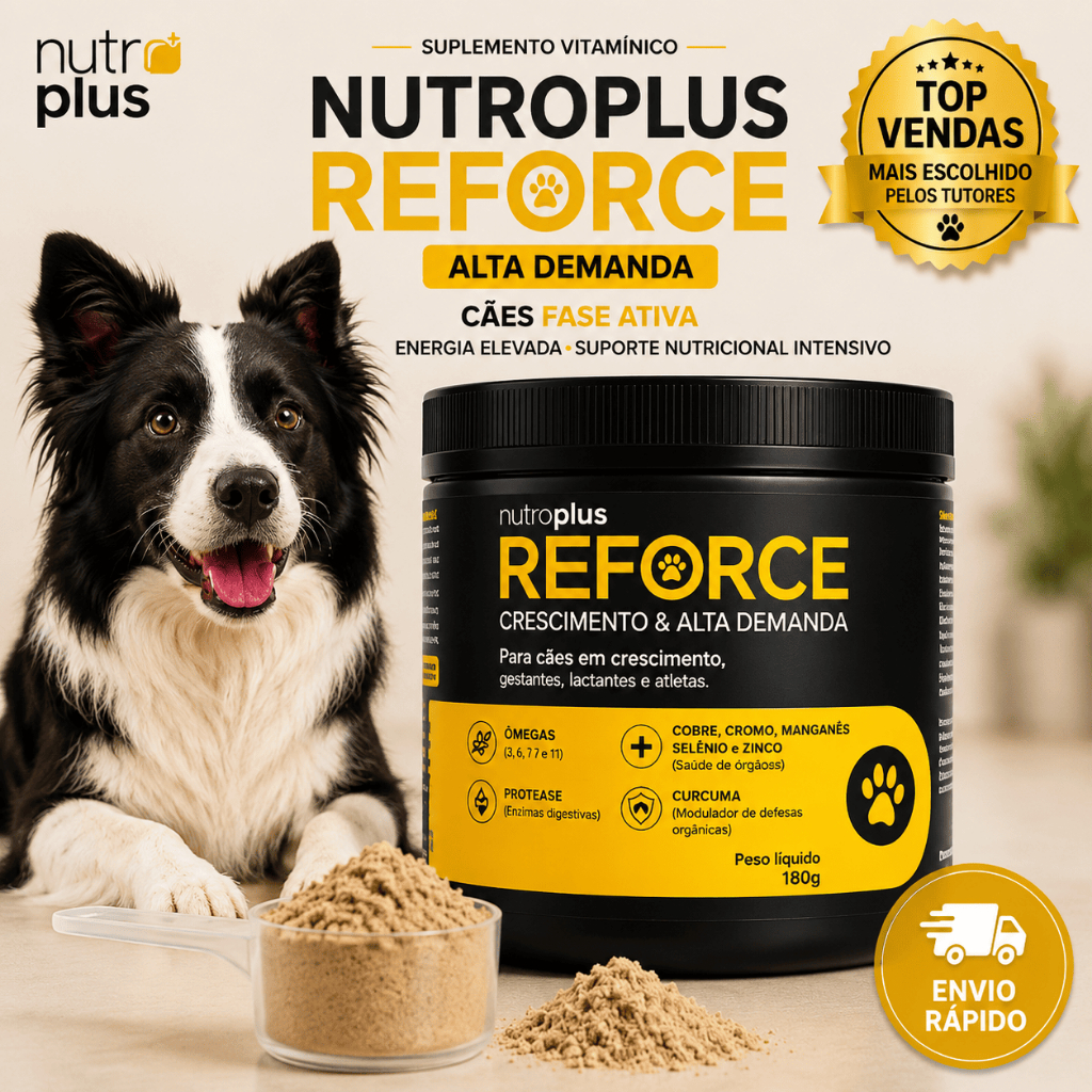 Suplemento para Cães fase ativa 180g Energia Elevada Suporte nutricional Intensivo, Crescimento e Alta Demanda Nutroplus
