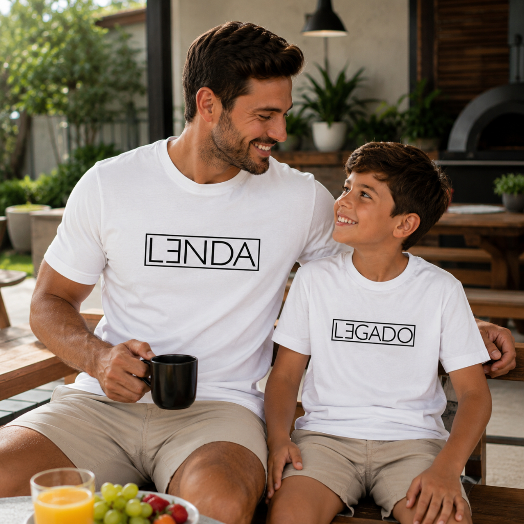 Kit 2 Camisetas Pai Lenda E Filho Legado