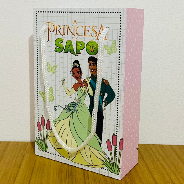 Sacola Personalizada Princesa Tiana PEGUE E MONTE  Decoração Lembrancinhas  Aniversário Festa Infantil