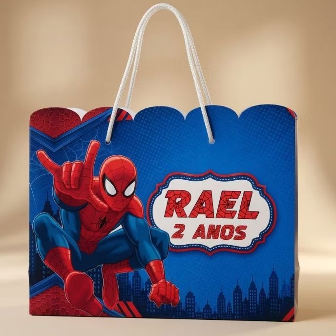 Sacolinha personalizada homem aranha - lembrancinha de aniversário pegue e monte